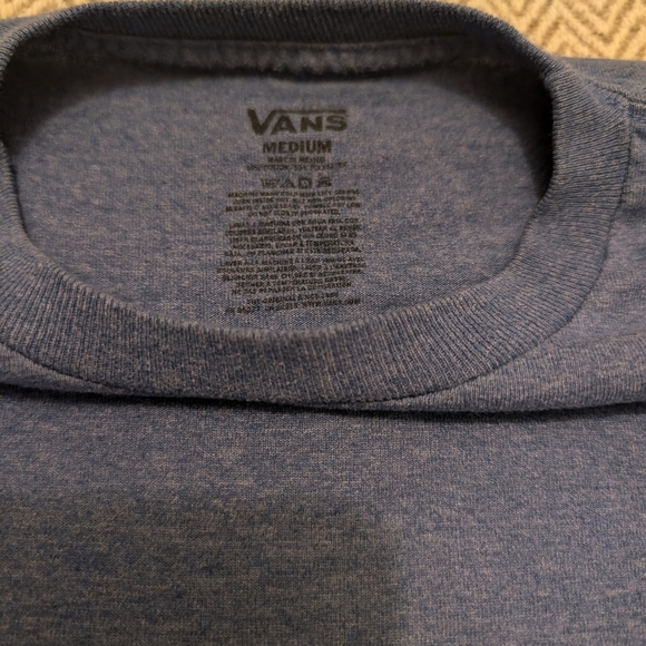 Vans Men's Navy and Gold Logo Tee - Picture 2 of 3